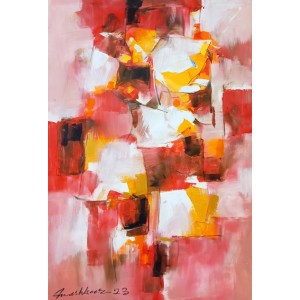 Mashkoor Raza, 24 x 36 Inch, Oil on Canvas, Abstract Painting, AC-MR-715